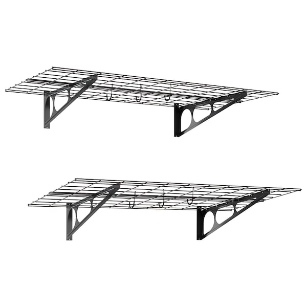 Rad Sportz Garage Wall Shelving 2-Pack with 6 Bike Hooks - Metal Wire Shelving by, 2PK 83-SS1001 - main